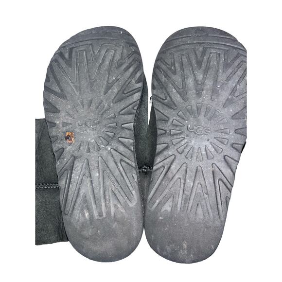 UGG Australia Classic Mid Calf Tall Black Sheepskin Boots 5815- Size 7 Preowned - Picture 7 of 8